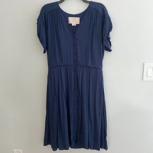 NWOT Gal Meets Glam Navy Lattice Gingham Pleated Dress Sz 6